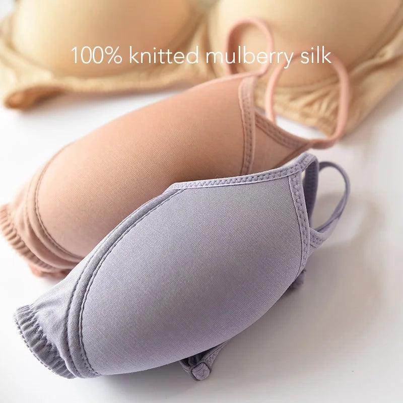 Silk Bra - Wireless Padded Bralette Lightly Lined Comfort - LANI SILK 