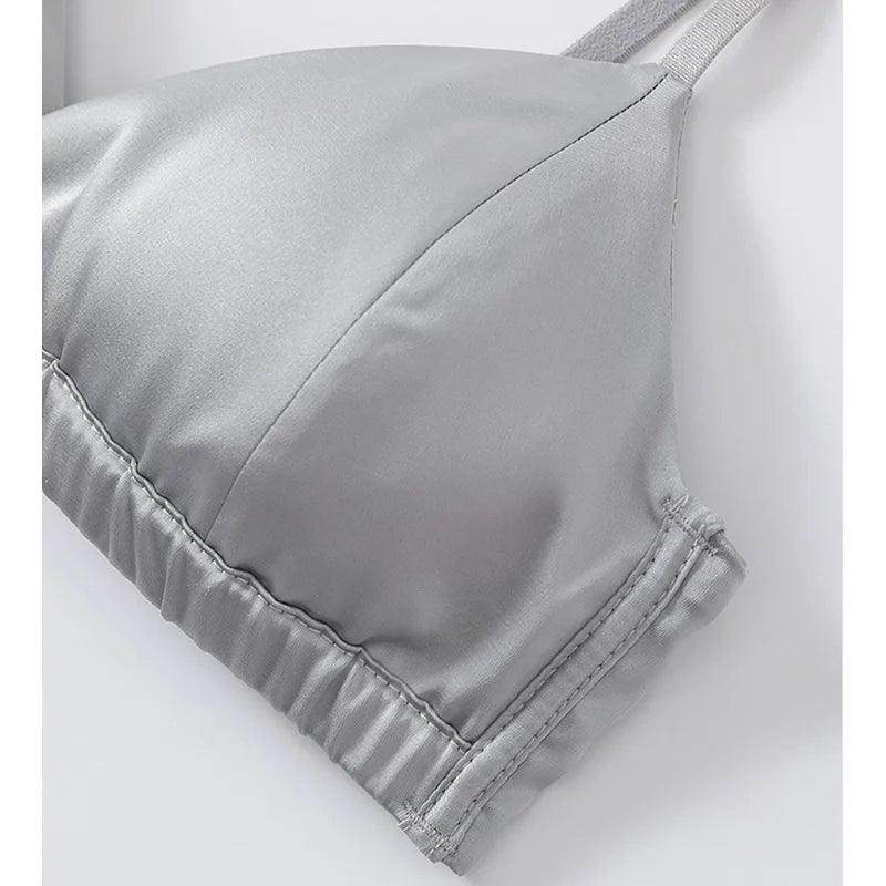 Silk Bra - Wire Free Push Up Bralett Lightly Lined Comfortable - LANI SILK 
