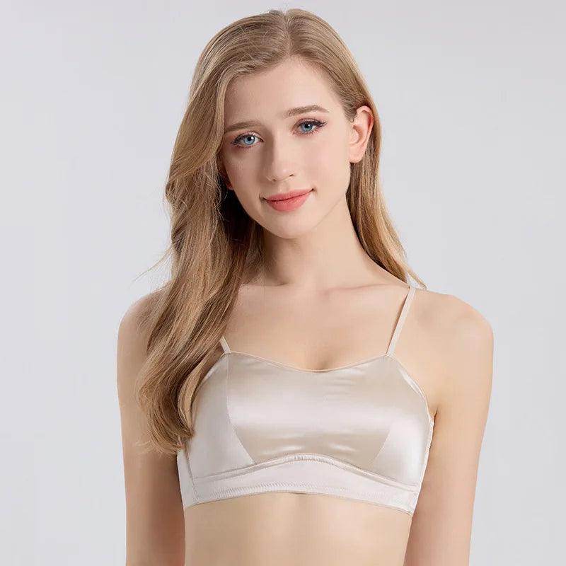 Silk Bra - Wire Free Lace Padded Comfortable Intimates - LANI SILK 