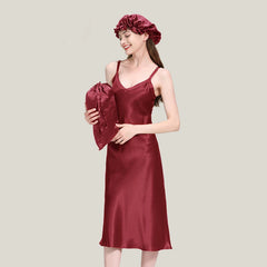 Silk Nightgown - Elegant Casual Suspender Sleepwear Breathable