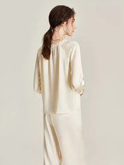 Silk Pajamas - Round Neck Soft & Comfortable Loungewear