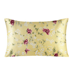 Silk Pillowcases - Floral Print Zipper Closure Standard Size