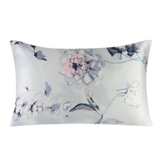 Silk Pillowcases - Floral Print Zipper Closure Standard Size