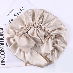 Silk Bonnets Sleeping Cap Hair Care With Elastic Stay Head Soft