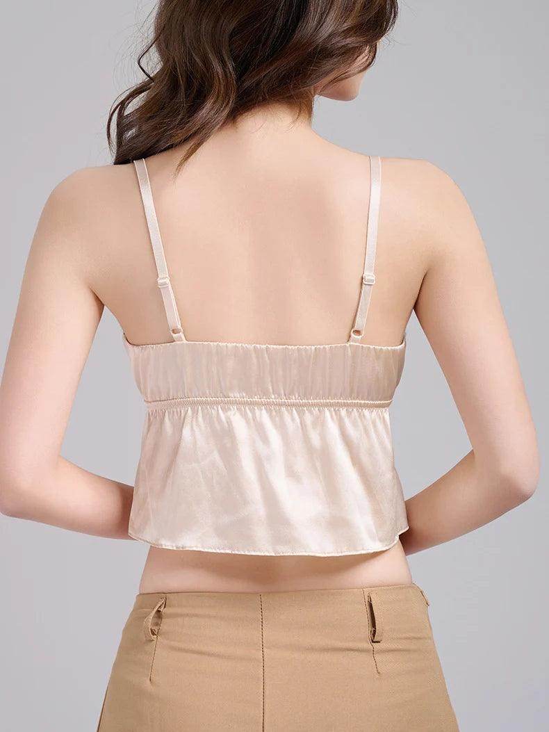 Silk Bra - Wire Free Thin Padded Camisole - LANI SILK 