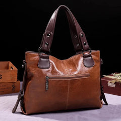 Tote Bag Fashion Casual Soft Leather Vintage Shoulder