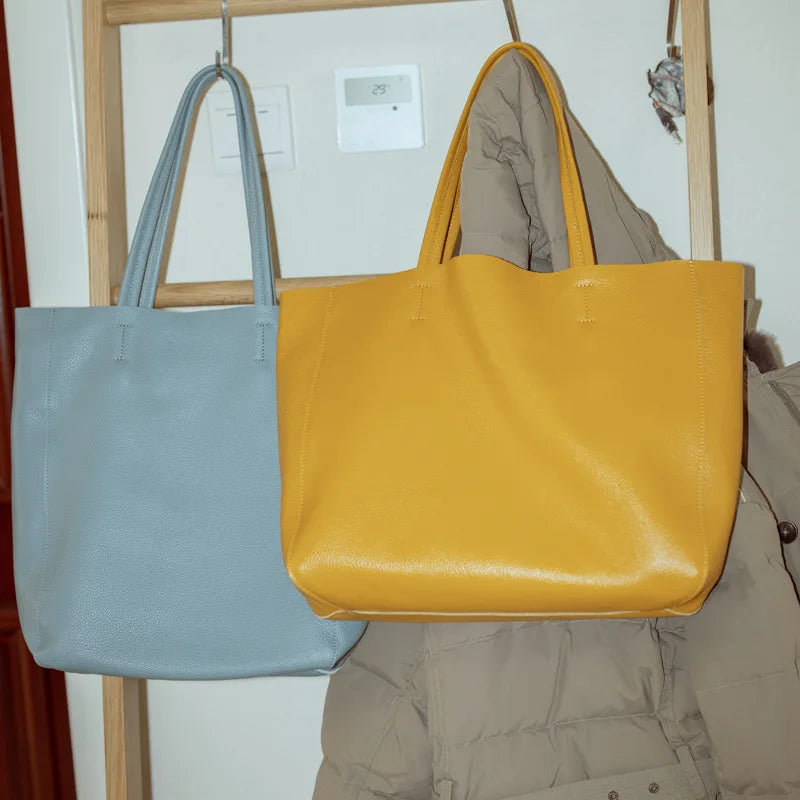 Tote Bag Simple and Stylish Soft Leather for Women