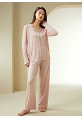 Silk Pajamas - V Neck Long Pants Elegant Loungewear - LANI SILK 