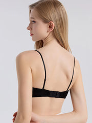 Silk Bra - Wire-Free Thin Padded Cozy Intimates Black & Nude 2025