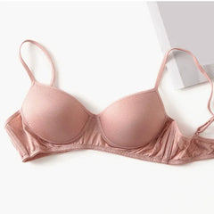 Silk Bra Natural Lingerie Seamless Wire Female Underwear