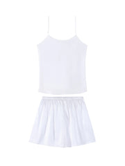 Silk Camisole Sets and Shorts Sleeveless Chic Summer Solid Camisoles