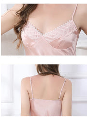 Silk Nightgown - Chest Pads Breathable & Elegant