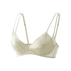 Silk Bra - Lace Wire Free Thin Padded Cozy - LANI SILK 