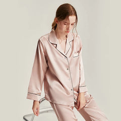 Silk Pajamas - Long Sleeve Simple & Elegant Homewear