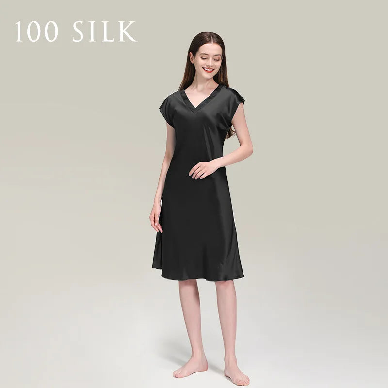 Silk Nightgown - Solid Casual & Elegant Sleepwear