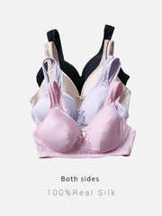 Silk Bra Wire Thin Padding Everyday Wear Underwear Intimates