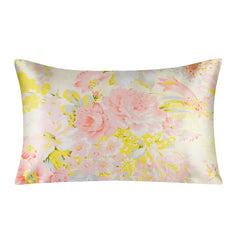 Silk Pillowcases - Floral Print Zipper Closure Standard Size