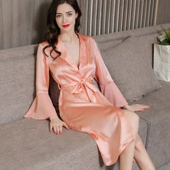 100% Pure Silk Long Robe – Luxury Women's Nightgown & Sleepwear