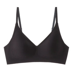 Silk Bra 3/4 Cup Seamless Wire-Free Thin Padding Natural Silk Lining