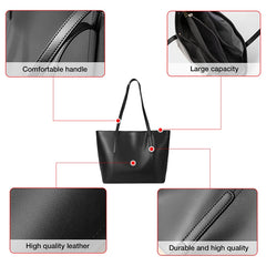 Tote Bag Women's Split Leather Winter Office Lady Large Fashion