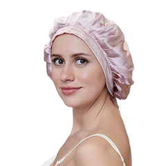 Silk Bonnets Sleep Cap Night Hat with Adjustable Ribbons Hair