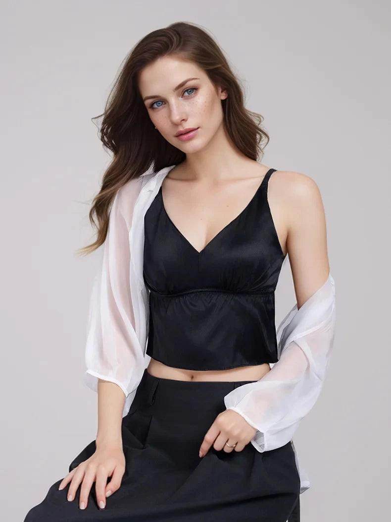 Silk Bra - Wire Free Thin Padded Camisole - LANI SILK 