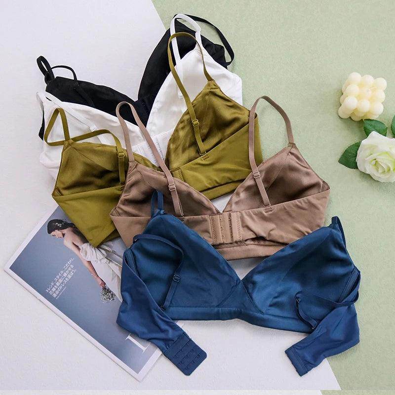 Silk Bra & Panty Sets - Wire Free Thin Mold Cup Cozy Intimates - LANI SILK 