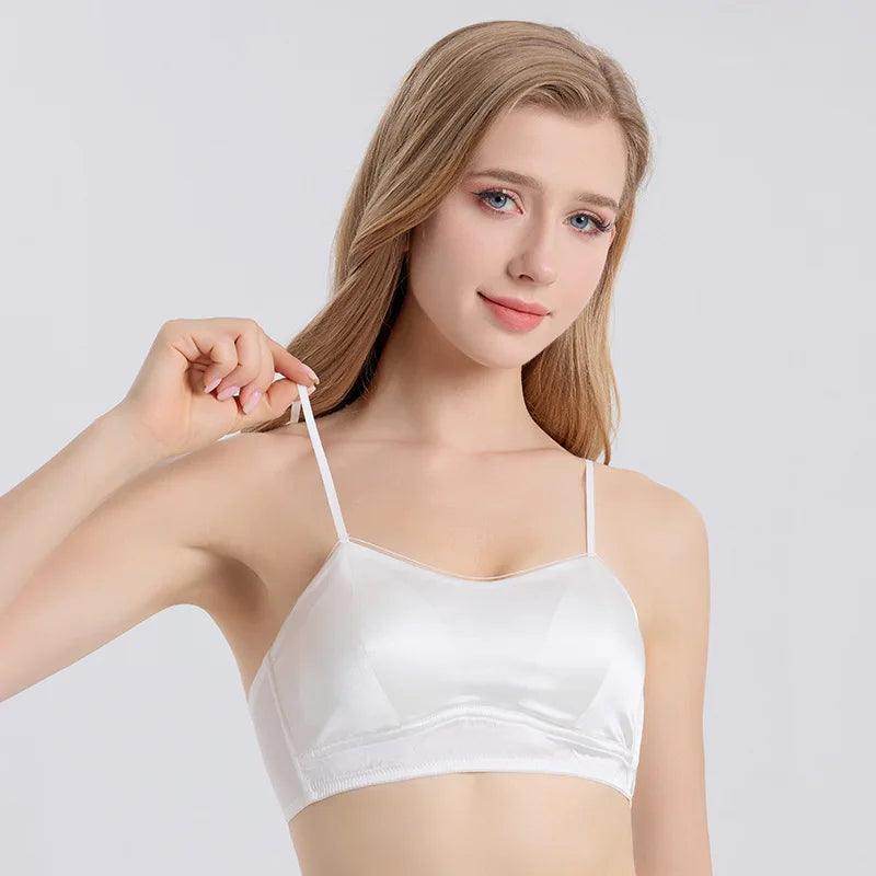 Silk Bra - Wire Free Lace Padded Comfortable Intimates - LANI SILK 
