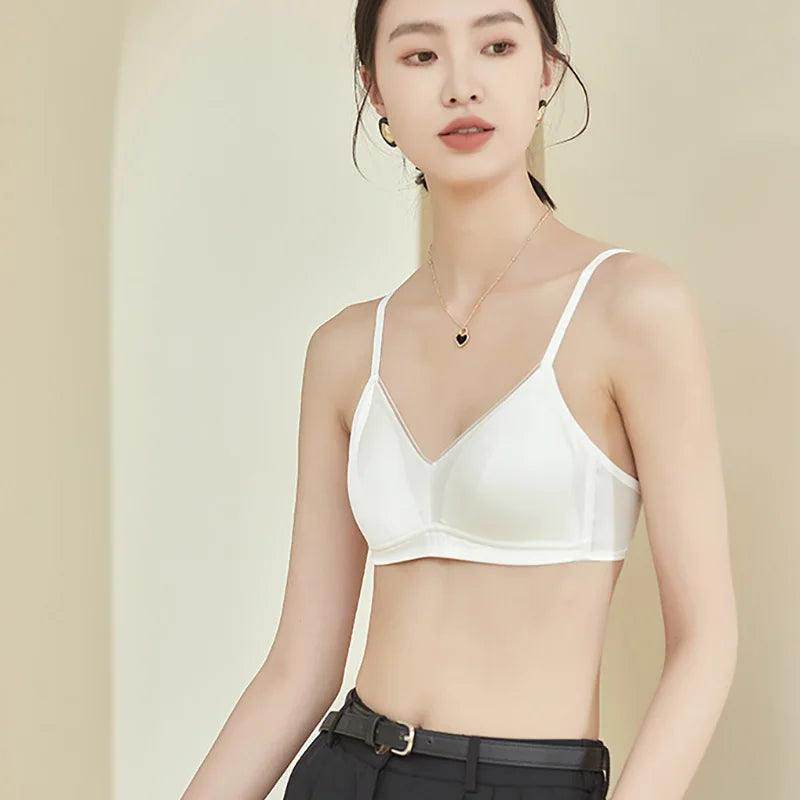 Silk Bra - Wireless Padded V Neck Sexy Everyday Lingerie - LANI SILK 