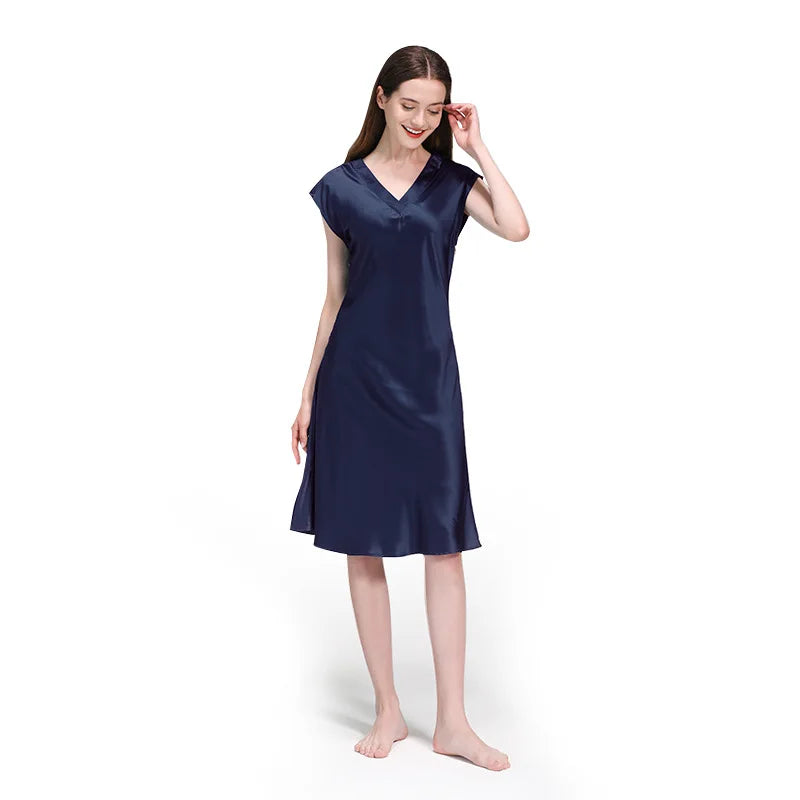 Silk Nightgown - Solid Casual & Elegant Sleepwear