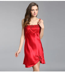 Silk Nightgown - Straight Neckline Sexy & Comfortable Loungewear