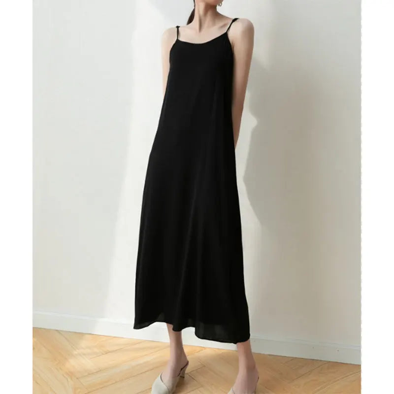 Silk Dress Adjustable Straps Full Slip Extended Long Maxi Dress