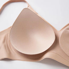 Silk Bra 3/4 Cup Seamless Wire-Free Thin Padding Natural Silk Lining