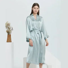 100% Pure Silk Long Robe – Luxury Women's Pajamas & Sleepwear