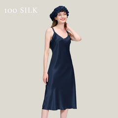 Silk Nightgown - Elegant Casual Suspender Sleepwear Breathable