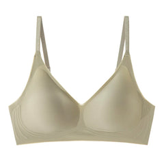 Silk Bra 3/4 Cup Seamless Wire-Free Thin Padding Natural Silk Lining