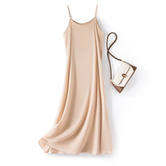 Silk Dress Adjustable Straps Full Slip Extended Long Maxi Dress