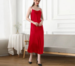 Silk Nightgown - Sexy Long Sleep Dress Spaghetti Straps