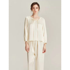 Silk Pajamas - Round Neck Soft & Comfortable Loungewear