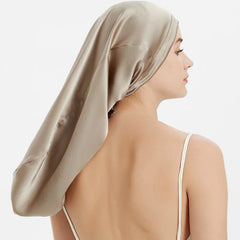 Silk Bonnets Hair Cap Long with Elastic Tie Adjustable