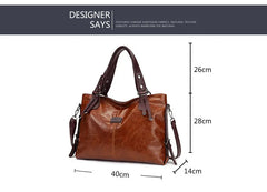 Tote Bag Fashion Casual Soft Leather Vintage Shoulder