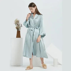 100% Pure Silk Long Robe – Luxury Women's Pajamas & Sleepwear