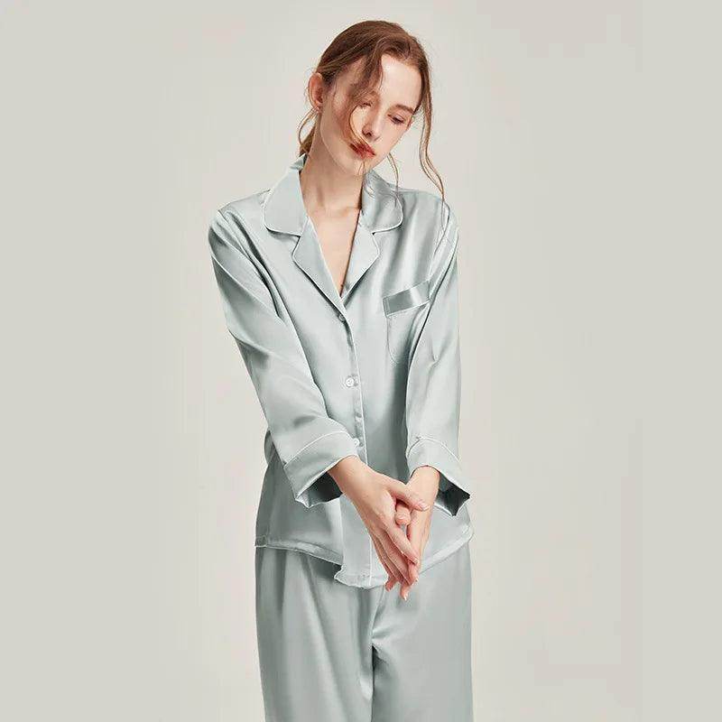Silk Pajamas - Long Sleeve Simple & Elegant Homewear - LANI SILK 
