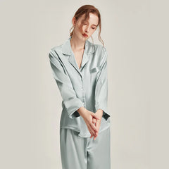 Silk Pajamas - Long Sleeve Simple & Elegant Homewear