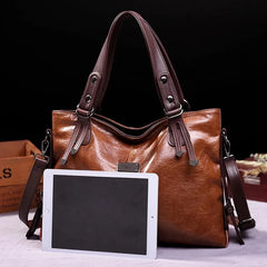 Tote Bag Fashion Casual Soft Leather Vintage Shoulder