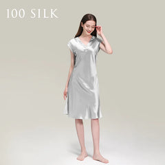 Silk Nightgown - Solid Casual & Elegant Sleepwear