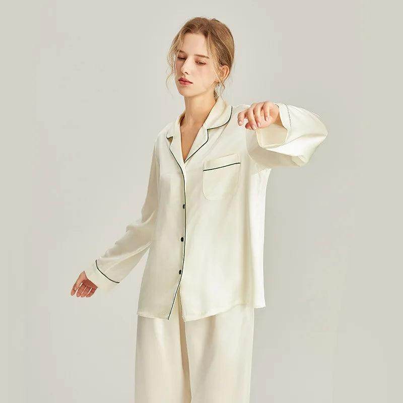 Silk Pajamas - Long Sleeve Simple & Elegant Homewear - LANI SILK 