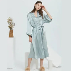 100% Pure Silk Long Robe – Luxury Women's Pajamas & Sleepwear