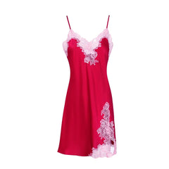 Silk Nightgown - Sexy Lace Sleeveless Sling Dress - LANI SILK 