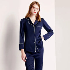 Silk Pajamas - Long Sleeve Fashion Home Wear Wearable